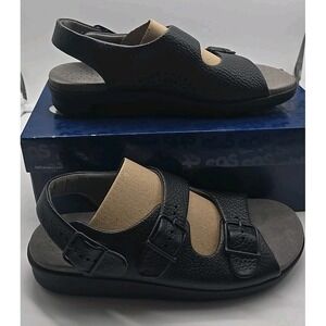 SAS 1760-013 Women's RELAXED Leather Heel Strap Sandals Black US 10 N NEW IN BOX